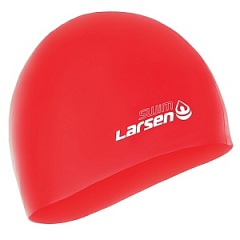 Шапочка для плавания Larsen силикон красная 