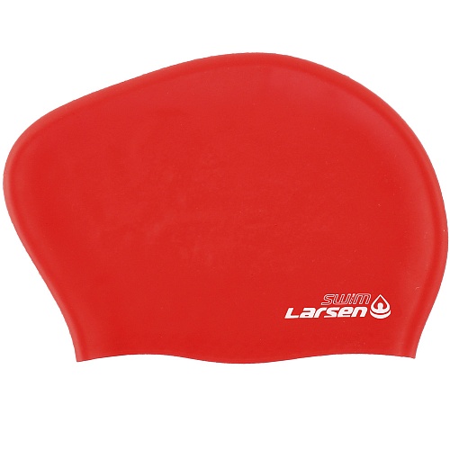Шапочка плавательная Larsen для длинных волос красная