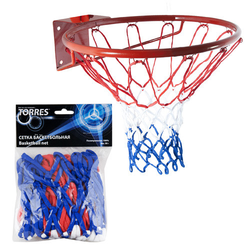 Сетка баскетбольная Torres цветная 4мм 