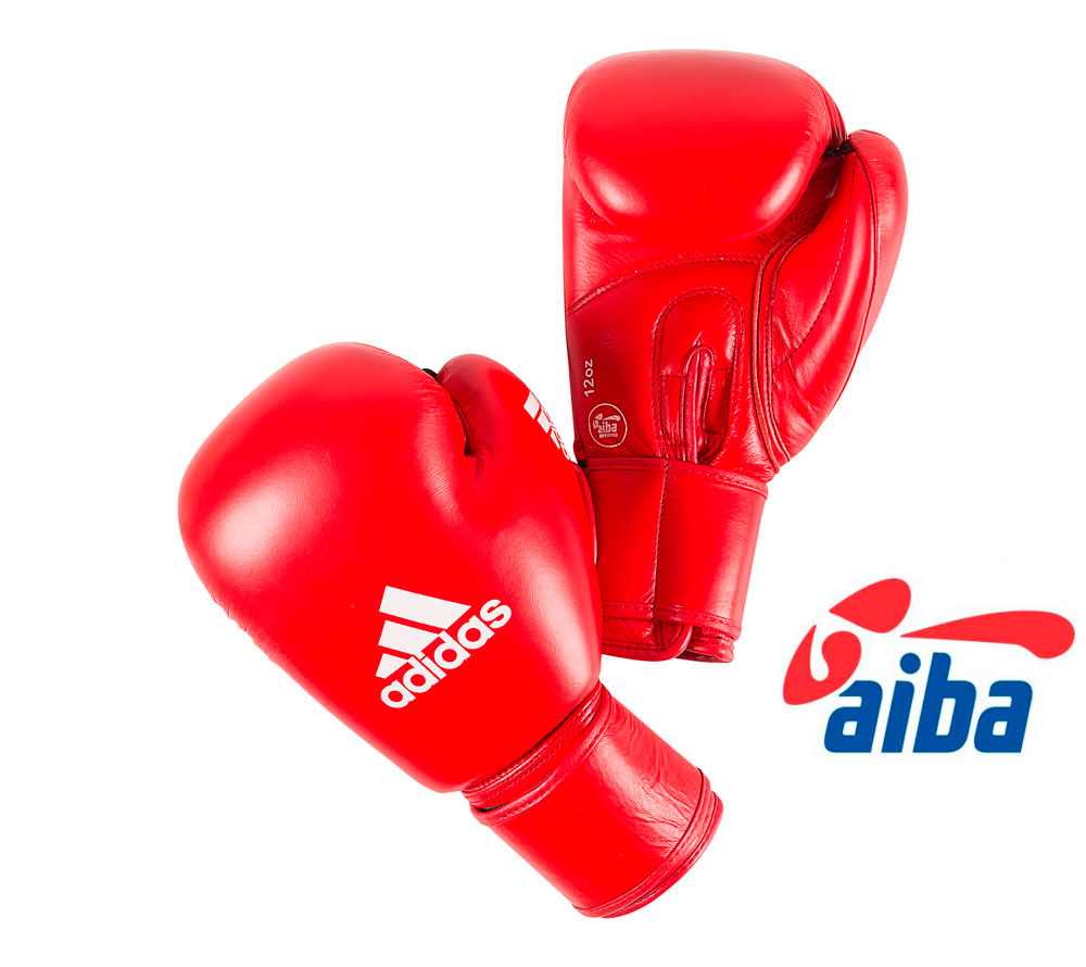 Перчатки бокс Adidias AIBA красные