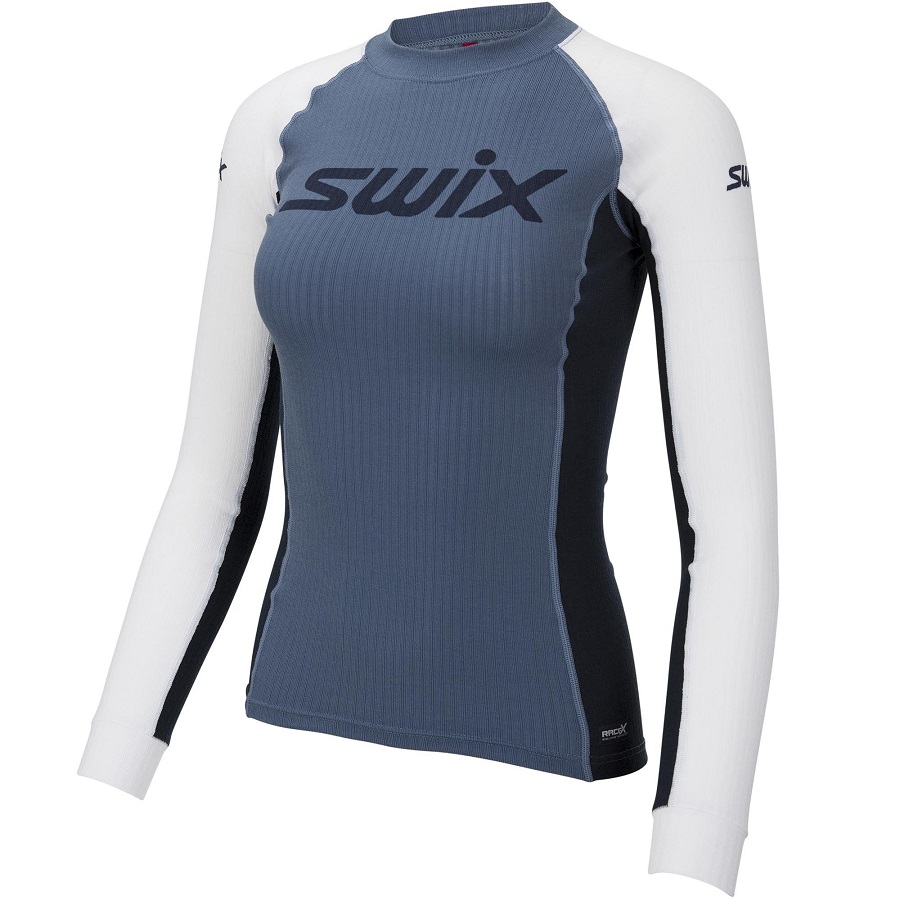 Термобельё футболка Swix RaceX LS жен серо-голуб.