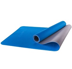 Коврик для йоги Starfit TPE 173*61*0.4см синий/серый 